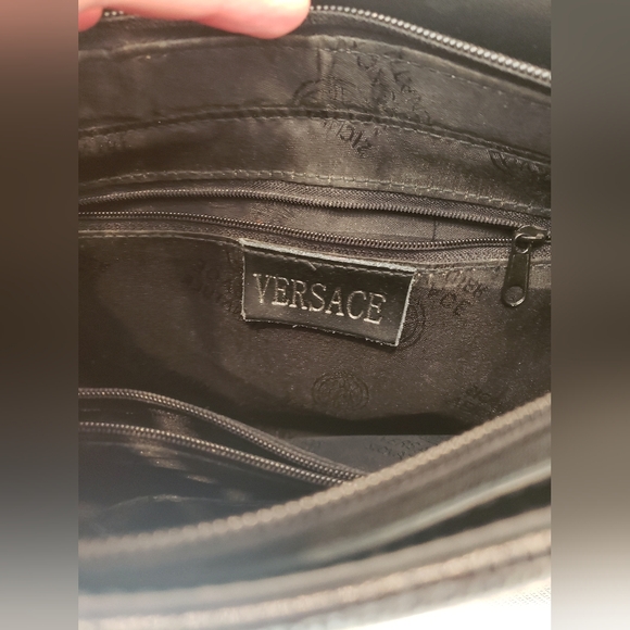 Classic Black Leather Long Strap Shoulder Bag with Silver Accents - Picture 8 of 12